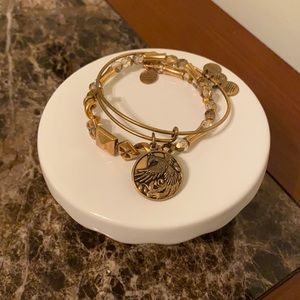 Gold Alex & Ani 2 Bangle Set